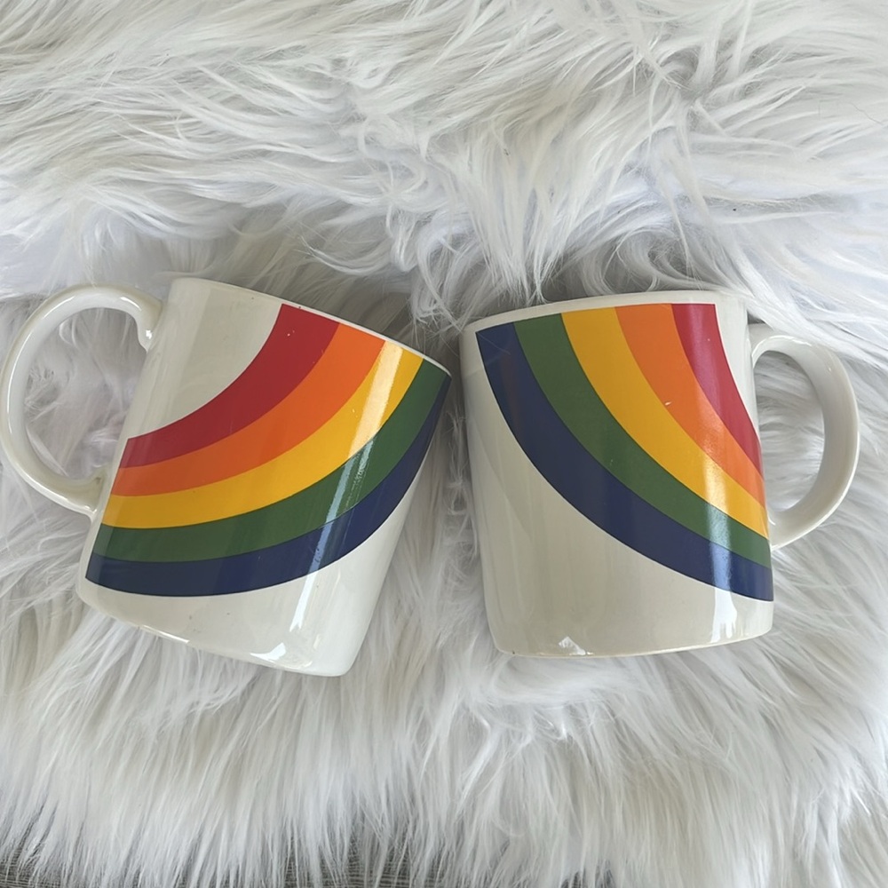 Vintage 1986 Ceramic Rainbow Coffee Mug by F.T.D.A